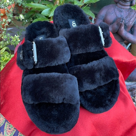 UGG Shoes - New UGG Brand Black Fuzz Yeah Slides Sz 8